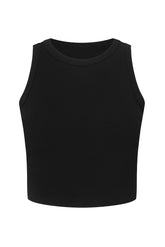 Becky Ribbed Tank - Black